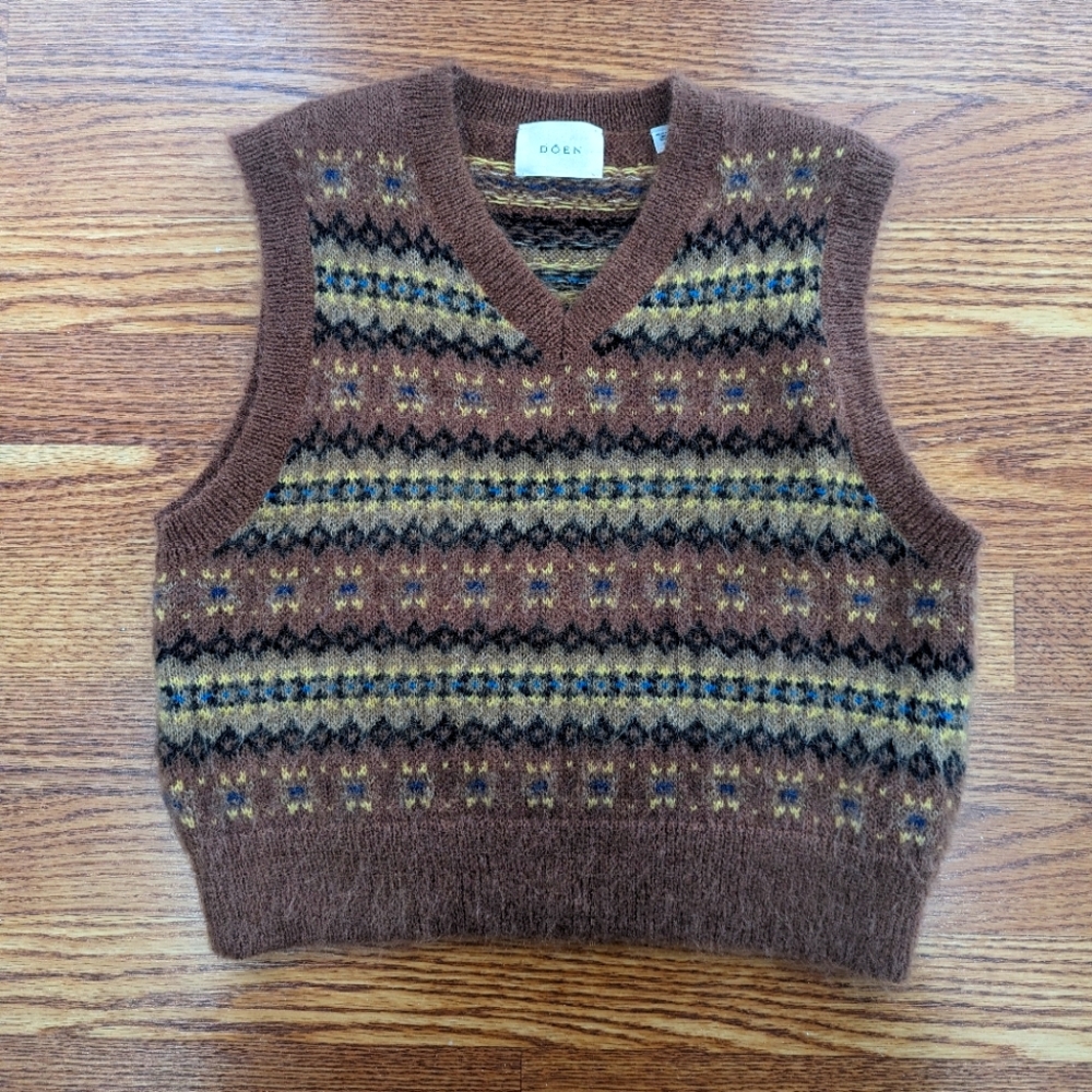 Doen Mohair Fair Isle Sweater Vest